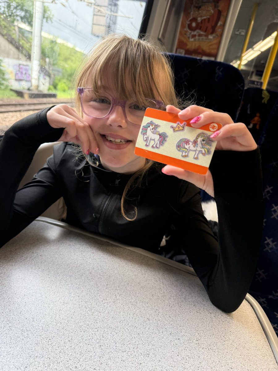 SarahStevenx's tweet photo. @ScotRail Thank you to the fab ticket inspector on the 0950 Wemyss Bay to Glasgow train, who gave my daughter a special ticket to use ❤️ https://t.co/Z4S4JYLOD8