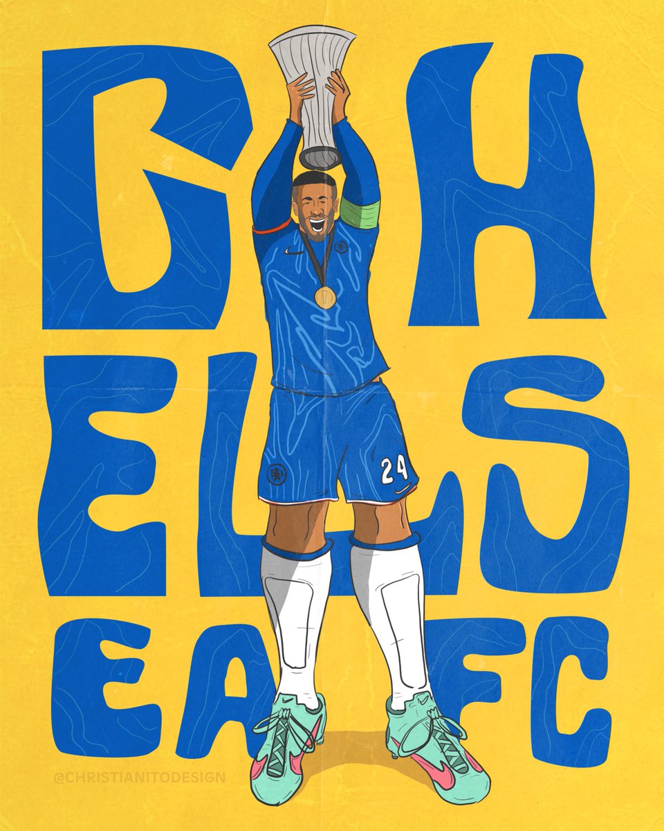 chrisitodesign's tweet image. 2024/25 UEFA Conference League Winners 🏆 

#gloriaadios #laamoaellamichinabella #smsports #chelseafc #chelsea #london #premierleague #epl #stamfordbridge #art #graohicdesign #typography #creative #football #england #thebeautifulgame #futebol #futbol #christianitodesign