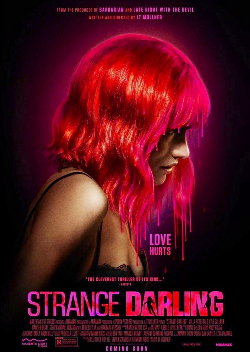 EduSalaOne's tweet image. Pues si, teníais razón con STRANGE DARLING. Me ha parecido un peliculón, tenso, original, con vuelta de tuerca apropiada y bien encajada en la historia ( por fin) y una protagonista de aúpa (¡que secuencia final!) Un súper si a todo.