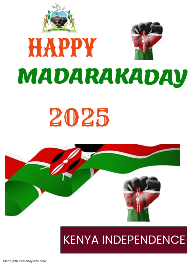 SIKOM PEACE NETWORK (@sikompeace1) on Twitter photo Happy MadarakaDay2025 #KENYA62!
As all Kenyans commemorate #MadarakaDay <a href="/Sikompeace1/">SIKOM PEACE NETWORK FOR DEVELOPMENT</a> stands committed to promoting #Peace #Development among communities. Let's build Healthy, Peaceful, Equitable and Resilient Communities.
#MadarakaDay #Peace #Development #Resilience #Kenya62 Happy MadarakaDay2025 #KENYA62!
As all Kenyans commemorate #MadarakaDay <a href="/Sikompeace1/">SIKOM PEACE NETWORK FOR DEVELOPMENT</a> stands committed to promoting #Peace #Development among communities. Let's build Healthy, Peaceful, Equitable and Resilient Communities.
#MadarakaDay #Peace #Development #Resilience #Kenya62