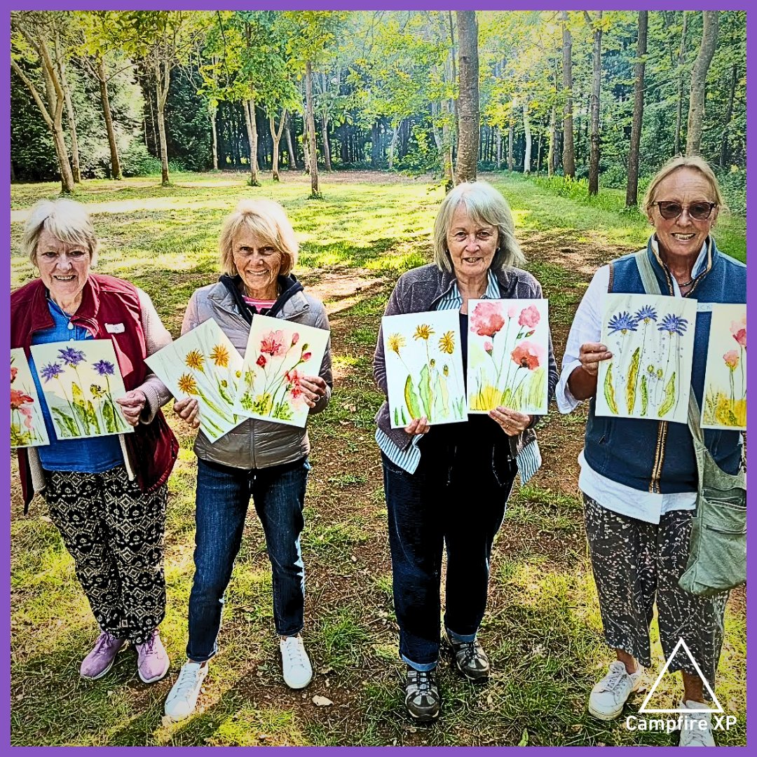 campfire_xp's tweet image. Bluebells, cowslips, campion, vetch... A guided wildflower walk inspired guests' beautiful watercolour creations at our May event, featuring nature-focused artist Hildagard Carr 🎨🖌
#nature #workshop #oxfordshire #cotswolds #outdoor #activity #swerford #chippingnorton #uk