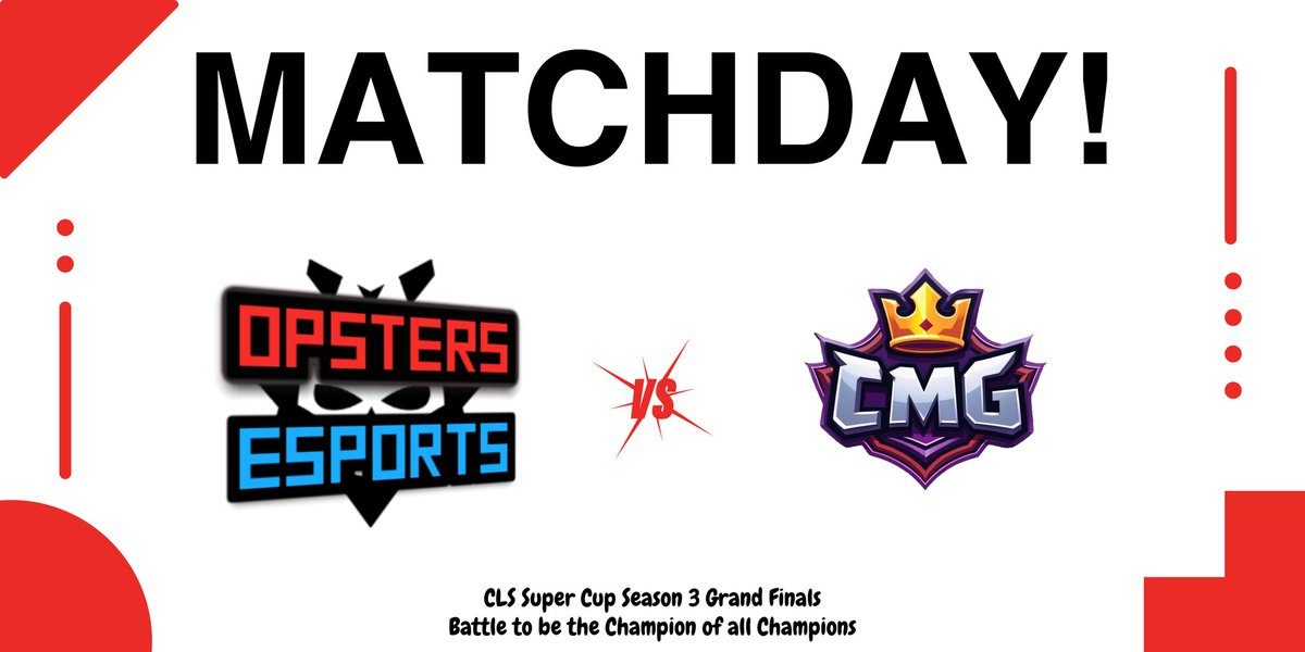 Opsters eSports (@opstersesports) on Twitter photo ๐ CLS SUPER CUP SEASON 3 โ GRAND FINALS ๐
It all comes down to this.
Weโve fought hard all season โ now itโs time to bring it home!
Letโs show the world what Opsters is made of ๐ช
๐
Match Day:
<a href="/OpsterseSports/">Opsters eSports</a> vs <a href="/CMG_EsportsCR/">CMG E-Sport</a>
<a href="/Colosseum_7/">CLS Community</a> Super Cup | Grand Finals ๐ CLS SUPER CUP SEASON 3 โ GRAND FINALS ๐
It all comes down to this.
Weโve fought hard all season โ now itโs time to bring it home!
Letโs show the world what Opsters is made of ๐ช
๐
Match Day:
<a href="/OpsterseSports/">Opsters eSports</a> vs <a href="/CMG_EsportsCR/">CMG E-Sport</a>
<a href="/Colosseum_7/">CLS Community</a> Super Cup | Grand Finals