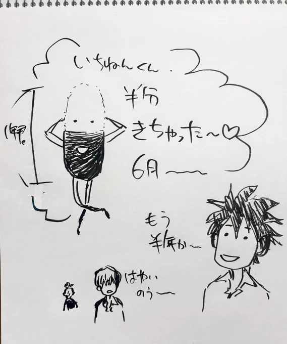 6月。
半分というかほぼ半分、一年の内5ヶ月経過🫥。イラストは私の気が早くてカウント数間違えて書いてましたすまん 
