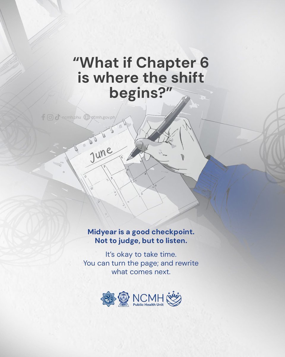 PIA_RIII's tweet image. Kung ang unang kalahati ng taon ay puro “sana,” gawin mong “kaya” ang susunod na bahagi.

Hindi pa huli ang lahat.
Hindi ka rin nahuhuli.
Ang mahalaga, handa ka pa ring magpatuloy.🖊

#NCMH 
#MentalHealthAwareness 
#MidyearReflection #NewChapterBegins