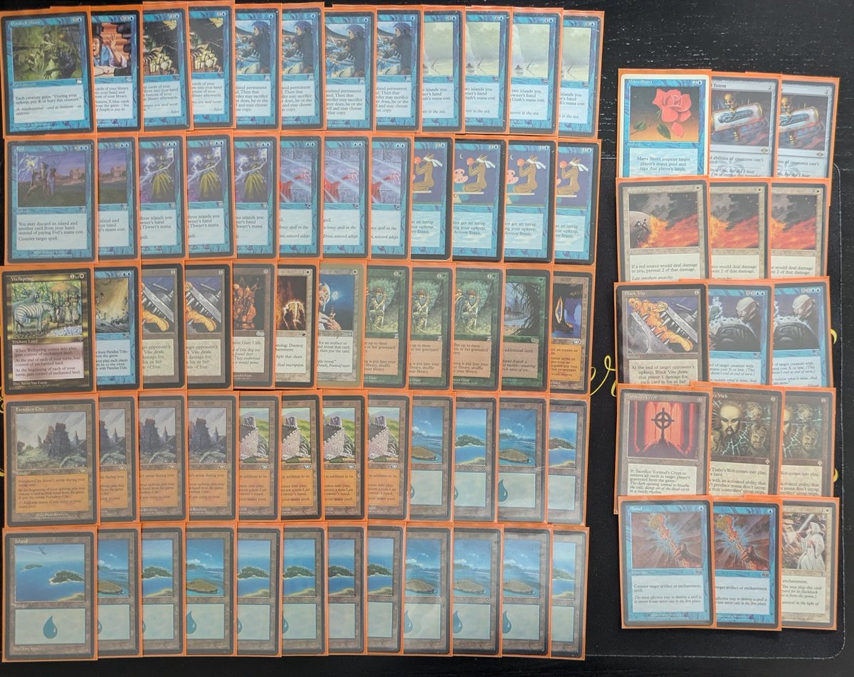 Having so so so much fun in #premodern! I'm going to play the E.P.I.C. finals vs Martin Berlin next tuesday with my petdecks; Fluctuator, Replenish and Elves. I hope to beat the godfather of the format! In May-monthly I got top 16 with a Wellspring brew&lt;3 &lt;3. #premodernmagic