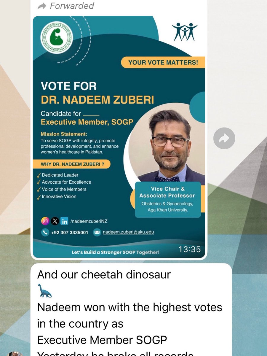 Coming from Prof Tayyab, a great academician and clinician it is very humbling.