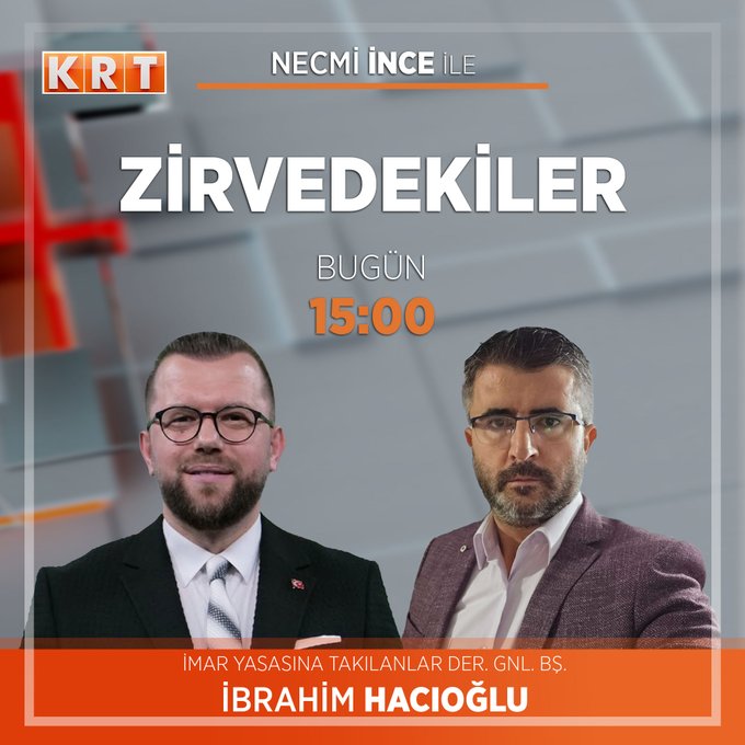 KRT TV (@krtcanli) on Twitter photo İmar Yasasına Takılanlar Derneği Genel Başkanı İbrahim Hacıoğlu (<a href="/ihacioglu81/">I͜͡B͜͡R͜͡A͜͡H͜͡I͜͡M͜͡ H͜͡A͜͡C͜͡I͜͡O͜͡G͜͡L͜͡U͜͡</a>), bugün saat 15.00'de Necmi İnce (<a href="/incenecmibursa/">Necmi İNCE 🇹🇷🇵🇸</a>) ile #Zirvedekiler programına konuk oluyor İmar Yasasına Takılanlar Derneği Genel Başkanı İbrahim Hacıoğlu (<a href="/ihacioglu81/">I͜͡B͜͡R͜͡A͜͡H͜͡I͜͡M͜͡ H͜͡A͜͡C͜͡I͜͡O͜͡G͜͡L͜͡U͜͡</a>), bugün saat 15.00'de Necmi İnce (<a href="/incenecmibursa/">Necmi İNCE 🇹🇷🇵🇸</a>) ile #Zirvedekiler programına konuk oluyor