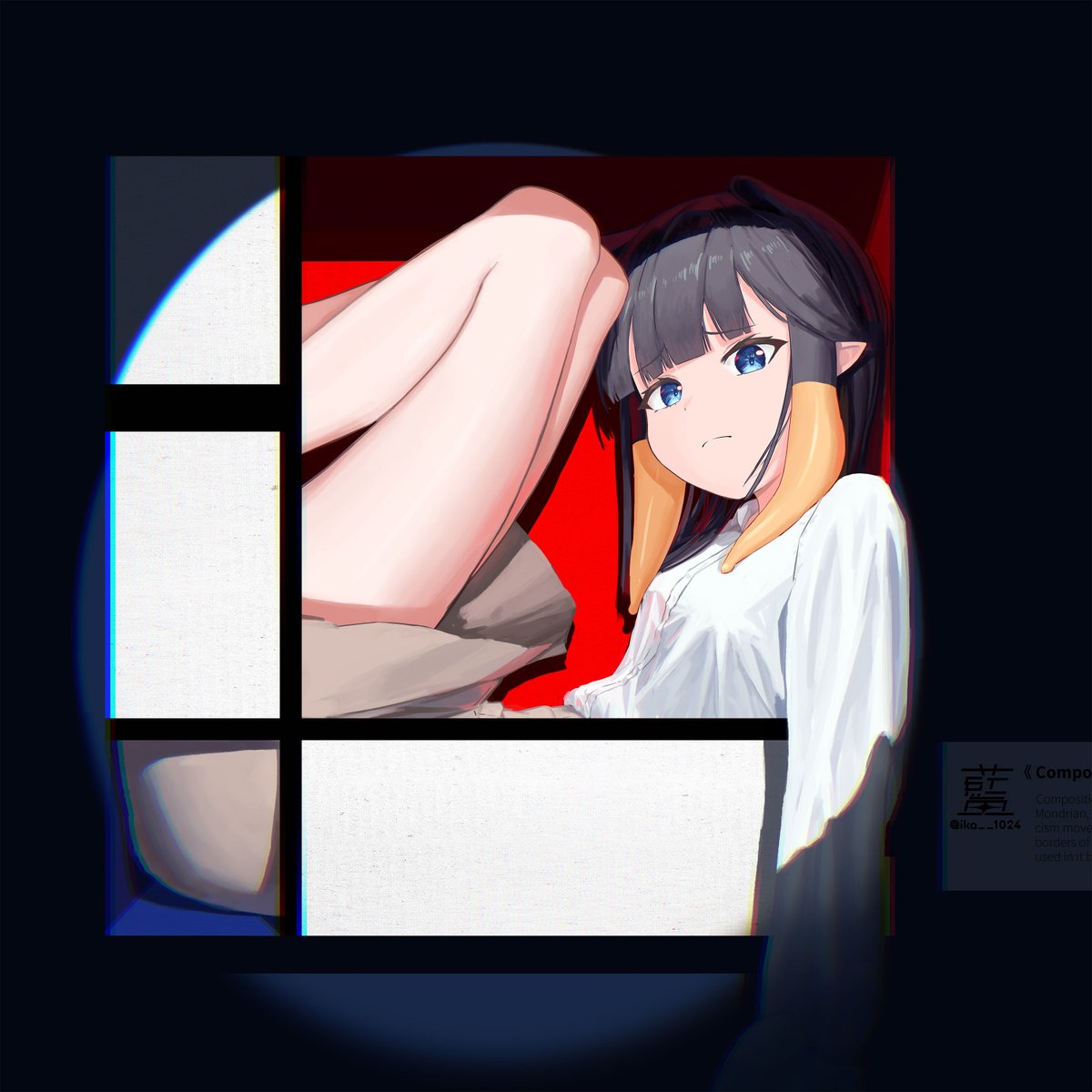 ika__1024's tweet image. Composition with Red, Blue and ina
#inART