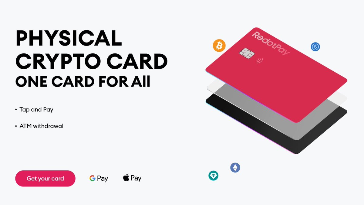 Physical Crypto Card — One Card for ALL ✓ Tap and Pay ✓ ATM withdrawal Get  yours now: https://t.co/oKp8ZtJUWq #CryptoPayments #Crypto #CryptoCard  #RedotPay