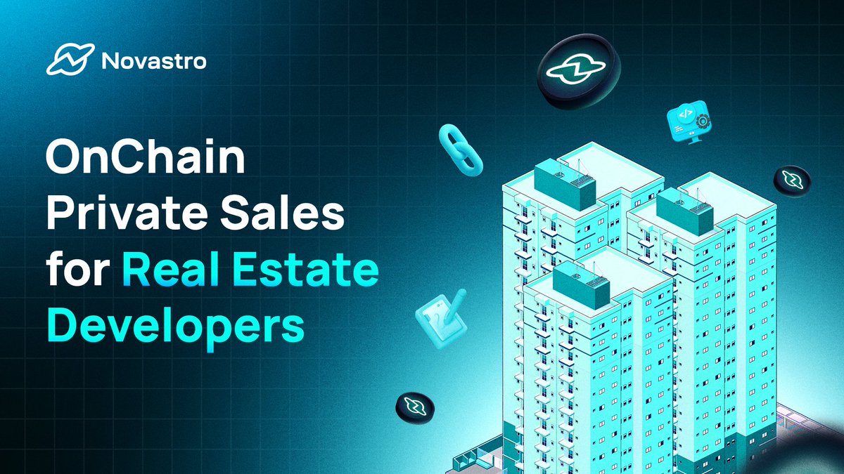 Revolutionizing Real Estate Funding with Novastro!

🪙
• Tokenized private sales to fund land, construction, and early units via smart contracts.  

💳
• Escrow tied to construction milestones, live investor updates, compliance first design, and pre completion liquidity