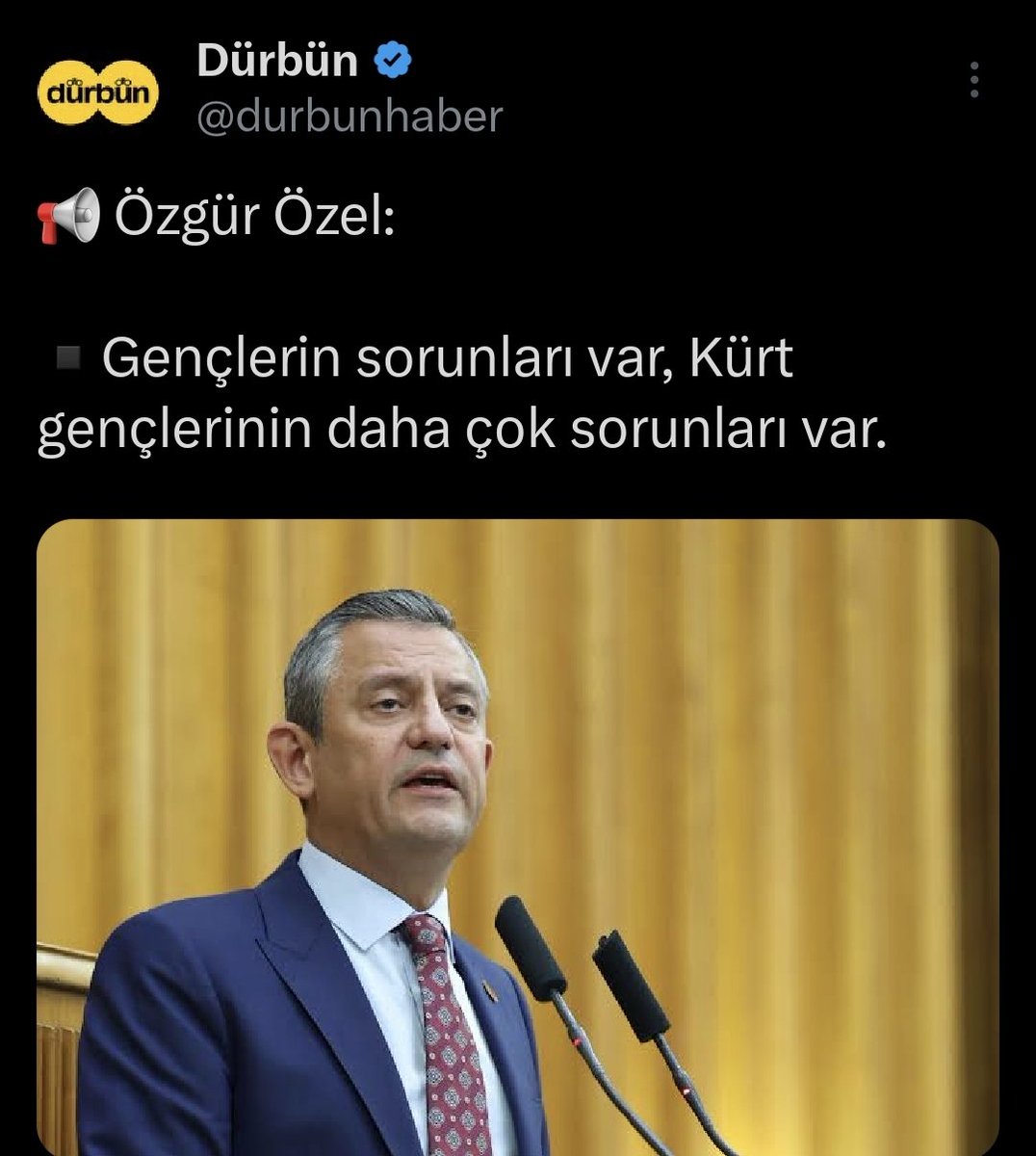 Bu ülkede Kürt sorunu yok ama bariz Türk sorunu var  !
3- 5 oy uğruna kullandığınız dil son derece ayrıştırıcı ve kışkırtıcı
53 yaşındayım yıllardır kürt kürt bıktım artık bu ne ya !!!
Yeter !!!
Ne sorunu varmış kürtlerin?
-Meclise mi giremiyorlar?
-Meclis Başkan vekili, Bakan,