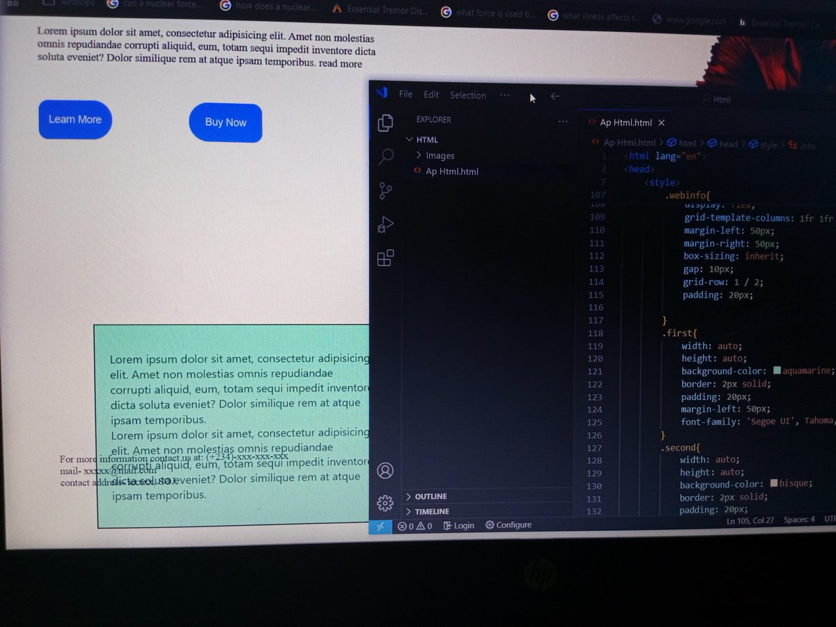 SOJ_SonofJah's tweet image. Anyone knows how I can move &quot;the contact details&quot; down below, under my columns and fixed. I could use break but nah, wanna learn. 

#PsgInter #softwareenginering @software_daily