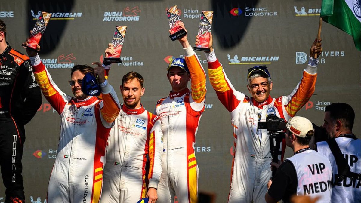 DonAJITH's tweet photo. Ajith Kumar Racing's team consists of drivers Mathieu Detry, Fabian Duffieux, and Cameron McLeod. The team also collaborates with Bas Koeten Racing for technical and logistical support. Ajith Kumar himself is a team owner and also participates in the races as a driver. https://t.co/NiVZltuuim