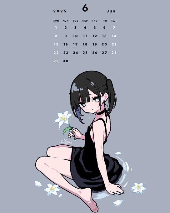 Sora's June calendar is ready! Feel free to use it and enjoy the rainy season with Sora