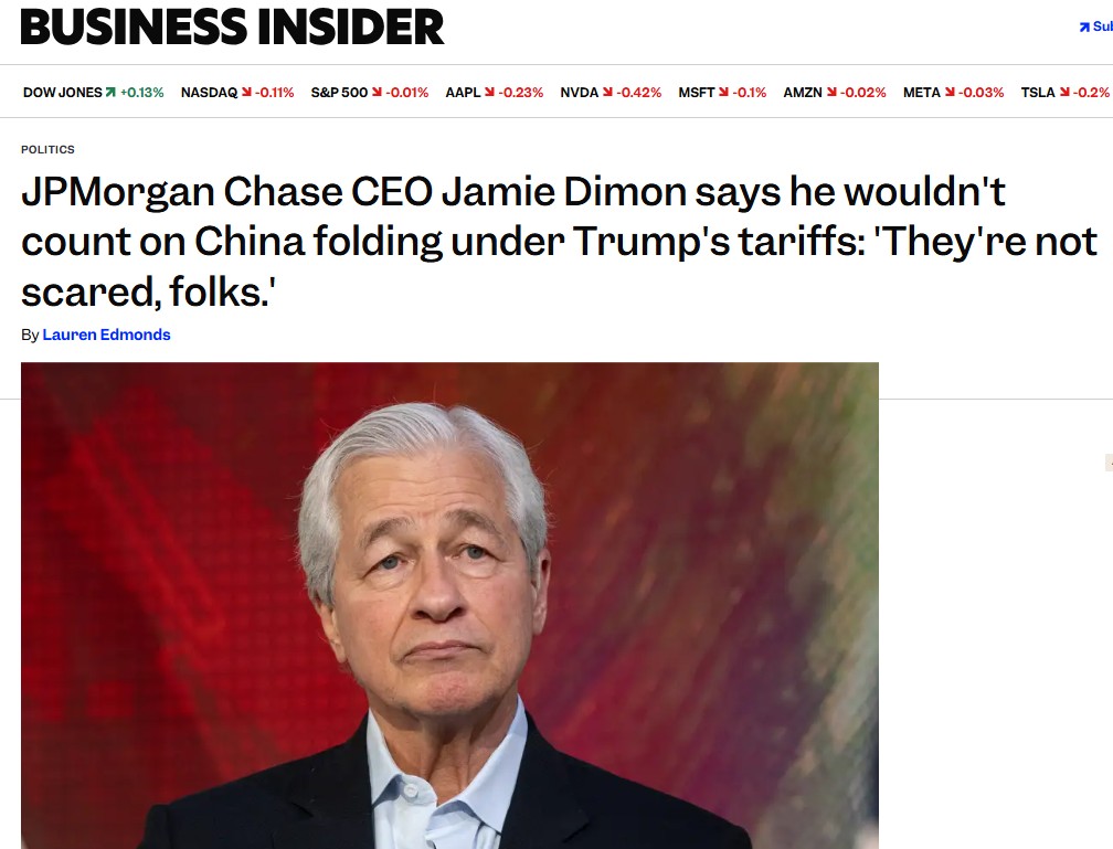 "I just got back from China last week," Dimon said.
"They're not scared, folks. This notion that they're going to come bow to America, I wouldn't count on that."
... ...
Why should we be scared of a circus?🎪😂