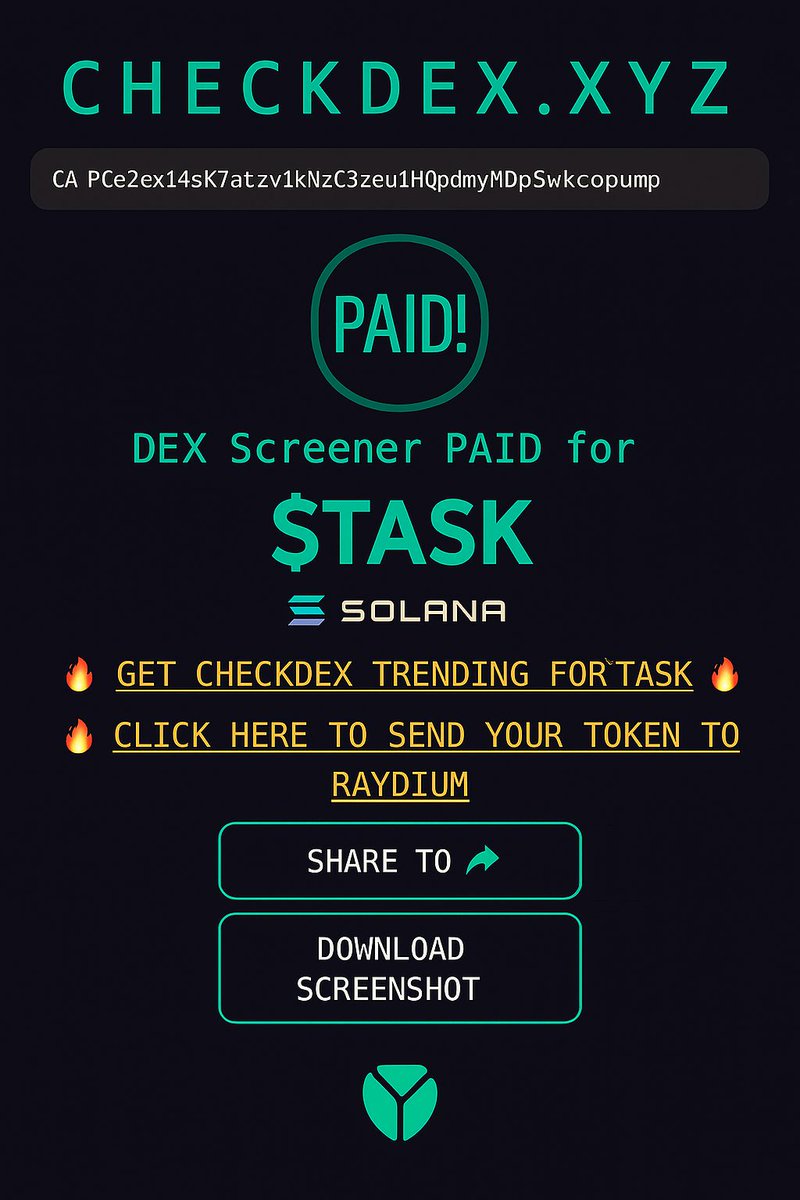 TaskFi_AI's tweet photo. DEX PAID!!!! https://t.co/lg1dzfJdSO