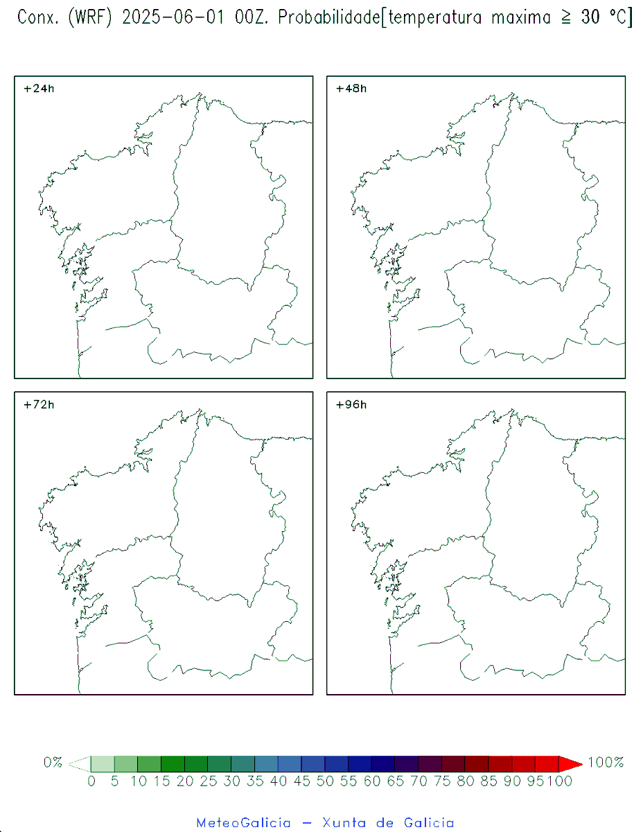 Non está mal o mapa debido ao seguinte🧐

▪️Nos vindeiros días #Galicia non superará os 30ºC xa que continuará o descenso das temperaturas📉
▪️Semana de primavera con situacións intermedias entre altas e baixas presións🌥️🌤️🌦️
▪️Posible chegada de frontes pouco activas polo norte