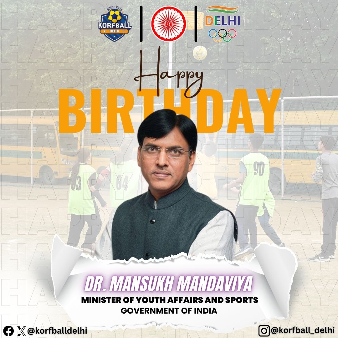 KorfballDelhi (@korfballdelhi) on Twitter photo Wishing a champion's birthday to Dr. <a href="/mansukhmandviya/">Dr Mansukh Mandaviya</a> Hon'ble Minister of Youth Affairs & Sports! 🏆👏 Thanks for elevating India's sports landscape & empowering athletes. Korfball Delhi looks forward to your continued support! 🎯🏅 #HappyBirthday #SportsForAl Wishing a champion's birthday to Dr. <a href="/mansukhmandviya/">Dr Mansukh Mandaviya</a> Hon'ble Minister of Youth Affairs & Sports! 🏆👏 Thanks for elevating India's sports landscape & empowering athletes. Korfball Delhi looks forward to your continued support! 🎯🏅 #HappyBirthday #SportsForAl