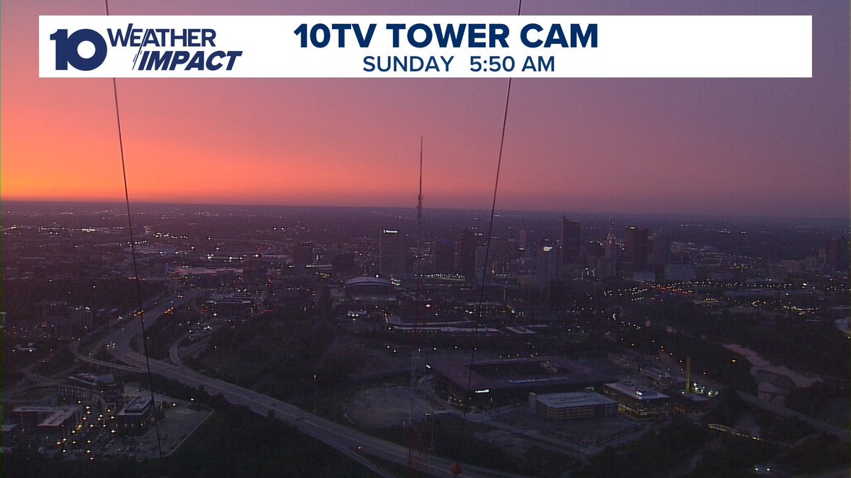 It’s a hazy sunrise over Ohio this Sunday morning! All of the wildfire smoke that has moved in is making for a colorful sunrise over Columbus! #OHwx