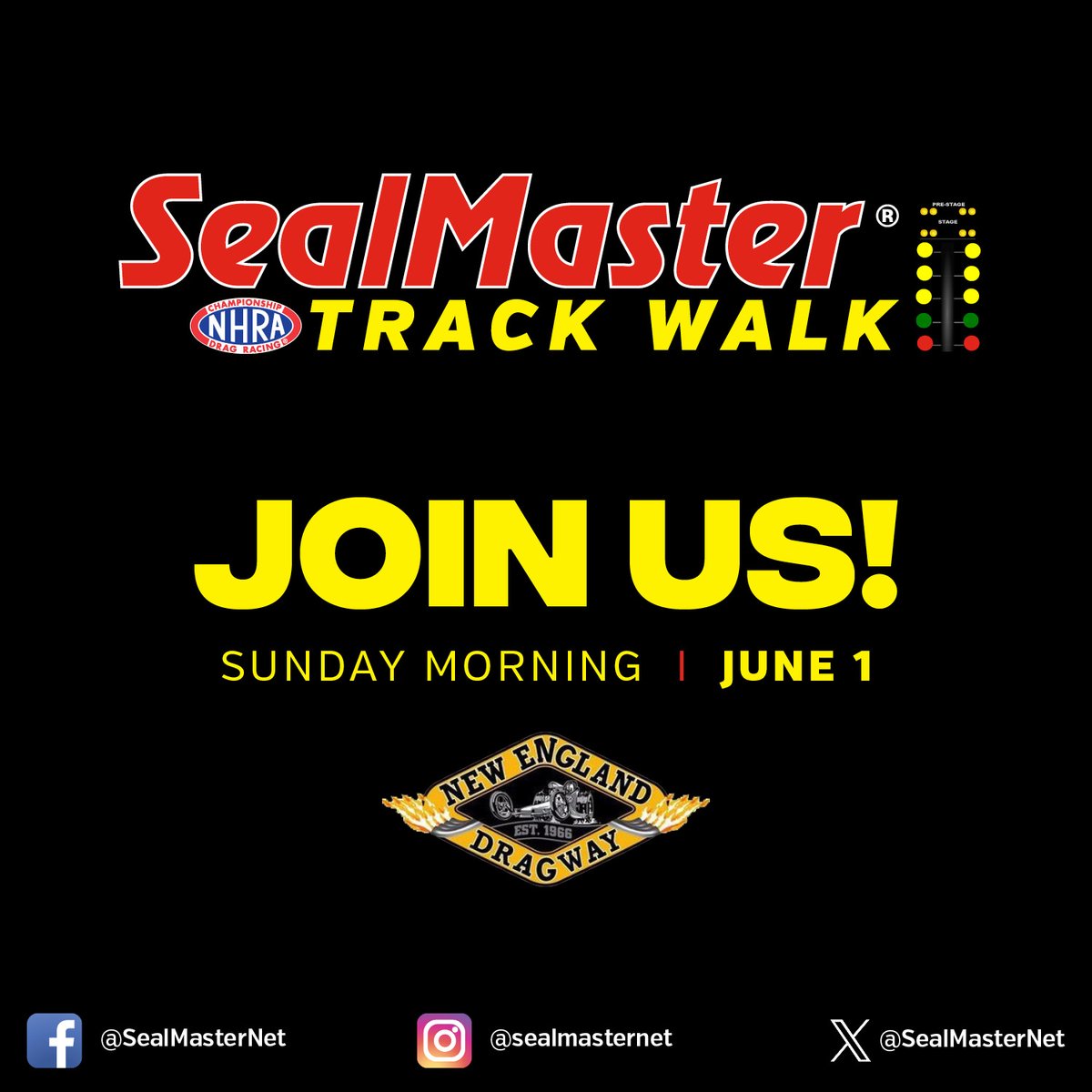 SealMaster Official (@sealmasternet) on Twitter photo Join us for the #NHRA SealMaster Track Walk
 <a href="/nedrags/">New England Dragway</a>! #NewEnglandNats Join us for the #NHRA SealMaster Track Walk
 <a href="/nedrags/">New England Dragway</a>! #NewEnglandNats