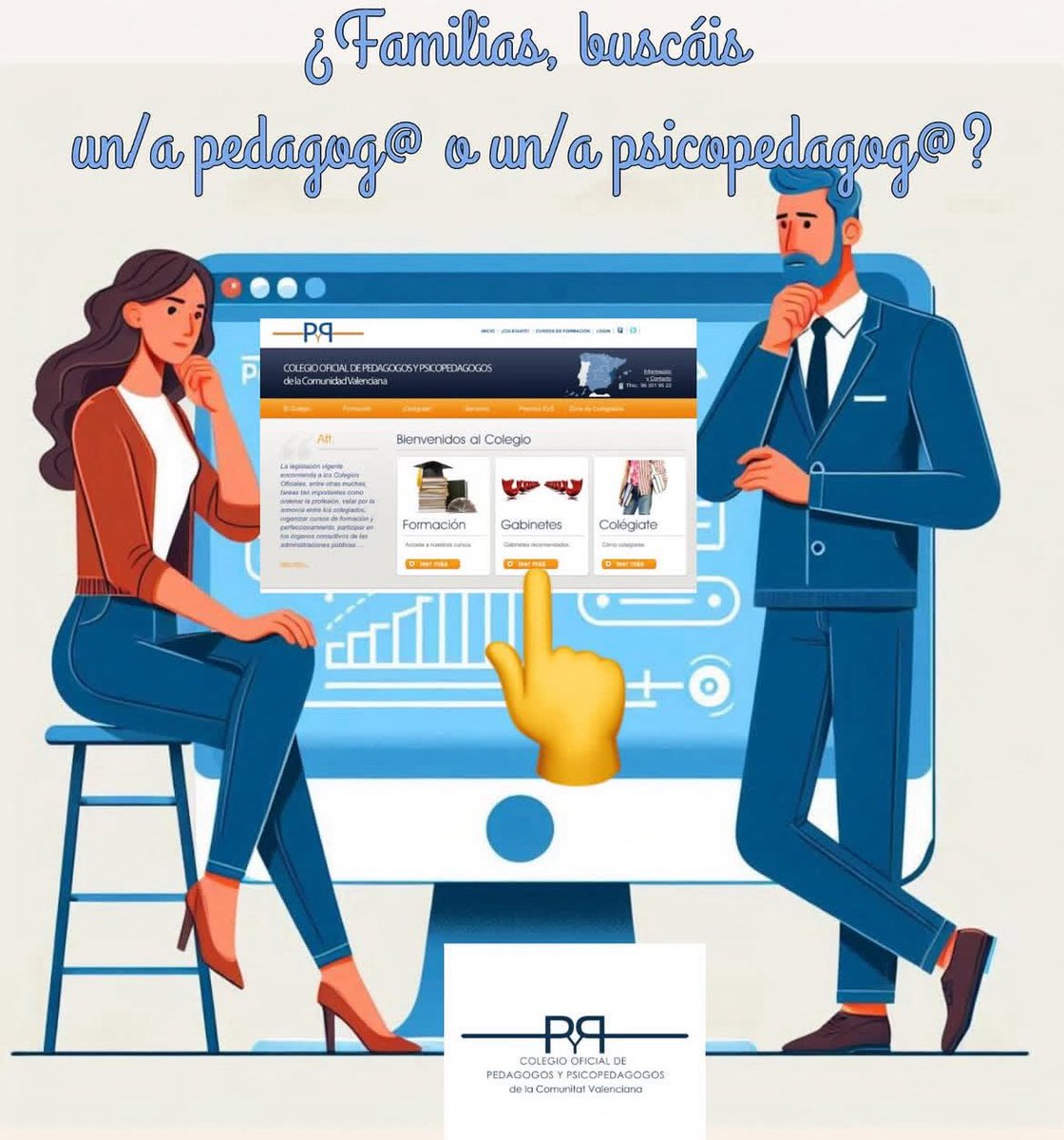 👨‍👩‍👧‍👦 #Madre! #Padre! 👉#Buscas #pedagogo o #psicopedagogo para tu hijo/a?
✨ Encuentra profesionales cualificados en la web del 📲Colegio Oficial de Pedagogos y Psicopedagogos la Comunidad Valenciana 
📚 Educación, orientación, diagnóstico e intervención copypcv.org