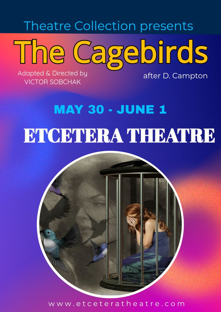 🌟Playing ‘Twitting’ in ‘The Cagebirds’ <a href="/EtceteraTheatre/">Etcetera Theatre</a> . Come and see us perform! 🎭 Last performance today 5pm. 

I’ve also painted a backdrop as part of the decor for the play. 

Adapted &amp; directed by Victor Sobchak 

Details: etceteratheatrecamden.com/events/etceter…

#art #theatre
