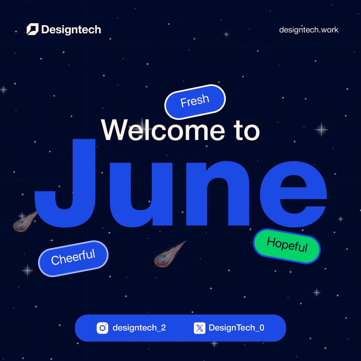 DesignTech_0's tweet image. Welcome to June 🫶❤️
At DesignTech! Let's kick off this month with a ton of energy and excitement. It's a time for fresh starts, new goals, and the chance to really shine.
Stay positive 🤝