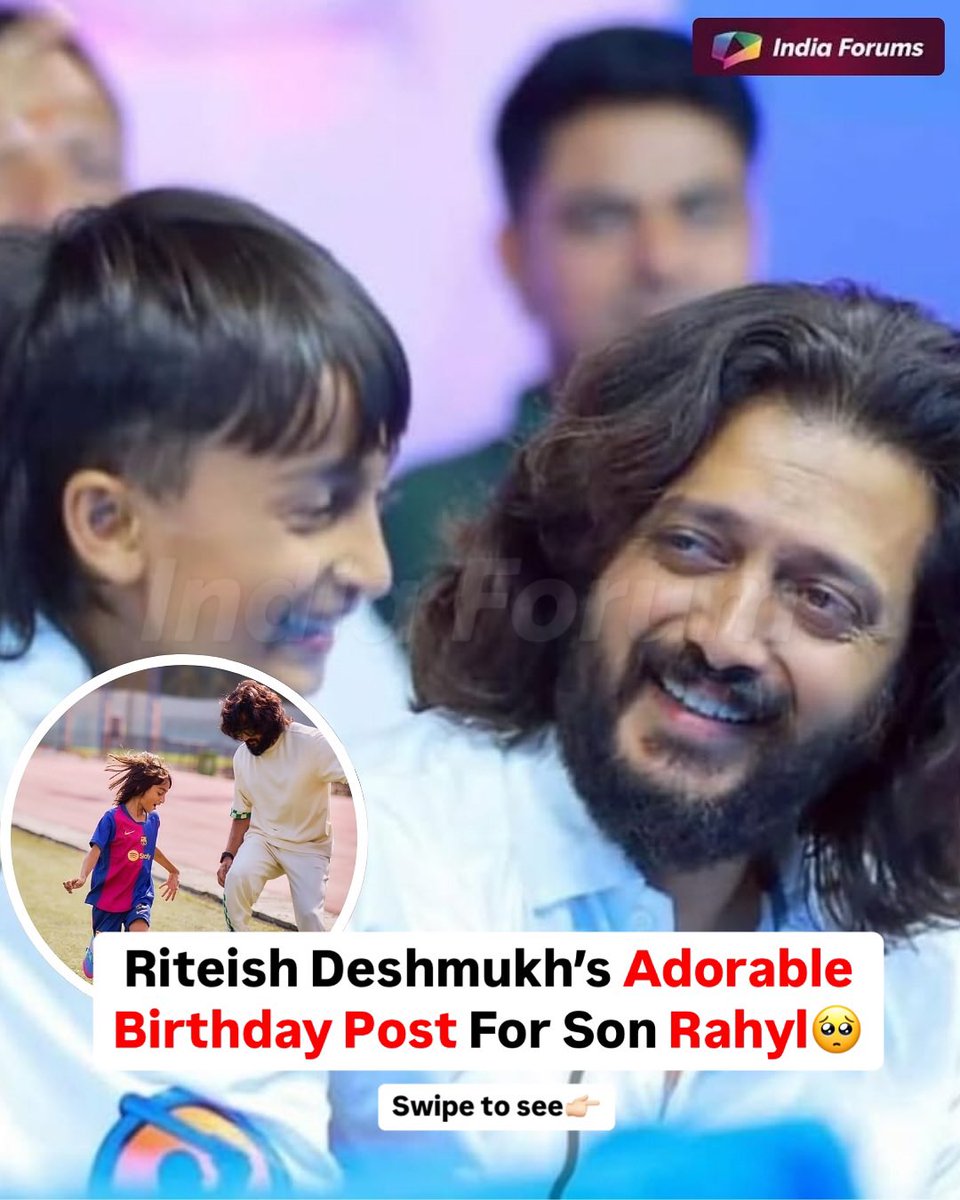indiaforums's tweet photo. Riteish Deshmukh’s cute birthday post for son Rahyl 😍♥️♥️
.
.
.
#RiteishDeshmukh #Rahyl #Birthday #GeneliaDeshmukh #Family #IF https://t.co/lwnpM74yEX