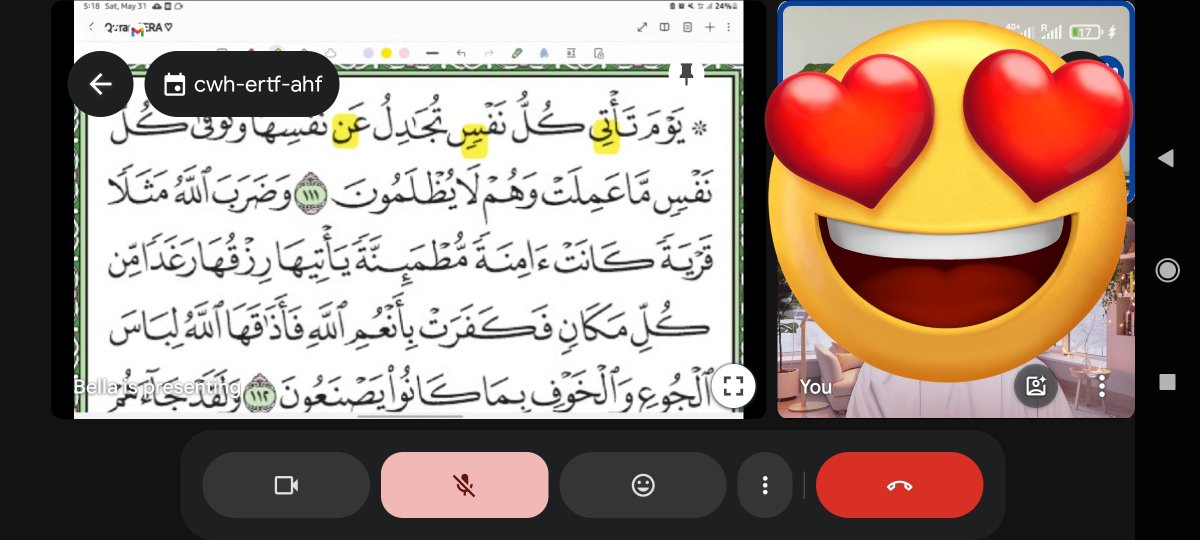 Alhamdulillah, selesai kelas terakhir bulan Mei 2025 🎀

Masih ada slot kelas mengaji untuk wanita dewasa, boleh terus wasap bella untuk booking slot ❤️

✅ Tutor berpengalaman
✅ Tahap bacaan Iqra' &amp; al-Quran
✅ Kelas secara interaktif melalui GMeet

Jom lah!