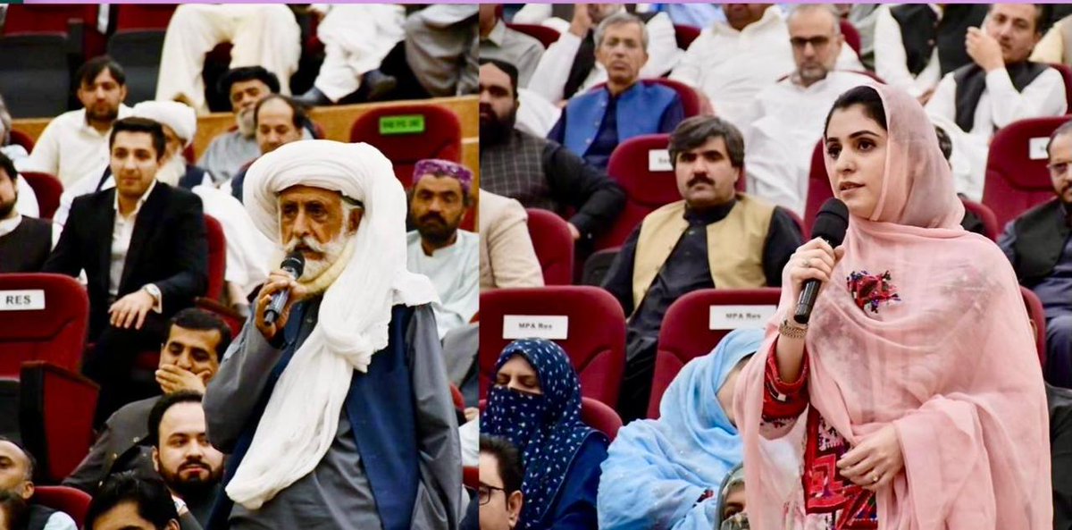 GovtofPakistan's tweet image. Prime Minister Muhammad Shehbaz Sharif {@CMShehbaz} and Chief of Army Staff Field Marshal Syed Asim Munir addressed a Grand Jirga of tribal elders at the Zehri Auditorium in Quetta.