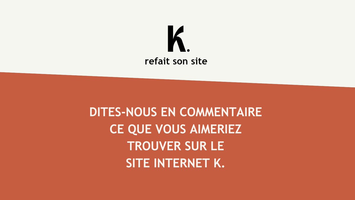 K. refait son site pour le rendre plus accessible, décliner nos textes en formats variés, et laisser plus de place à l’image et à l’événementiel.

Dites-nous en commentaire ce que vous aimeriez y trouver ⬇️

k-larevue.com