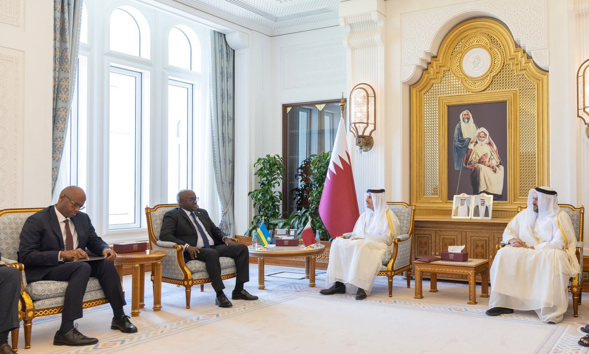 Ministry of Foreign Affairs - Qatar (@mofaqatar_en) on Twitter photo Prime Minister and Minister of Foreign Affairs <a href="/MBA_AlThani_/">محمد بن عبدالرحمن</a> Meets Rwandan FM, Minister of International Cooperation
#MOFAQatar Prime Minister and Minister of Foreign Affairs <a href="/MBA_AlThani_/">محمد بن عبدالرحمن</a> Meets Rwandan FM, Minister of International Cooperation
#MOFAQatar