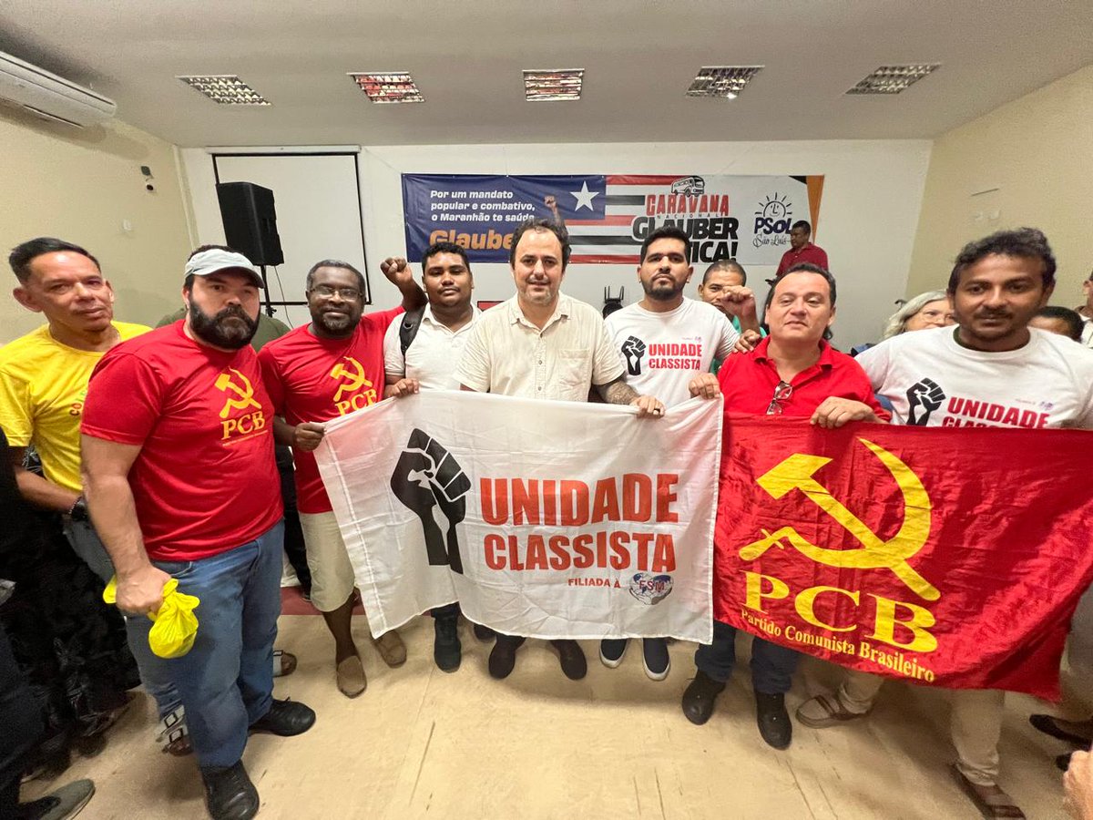 UjcMa's tweet image. Os camaradas do PCB Maranhão (@pcbmaranhao) na Caravana Glauber Fica (@Glauber_Braga)