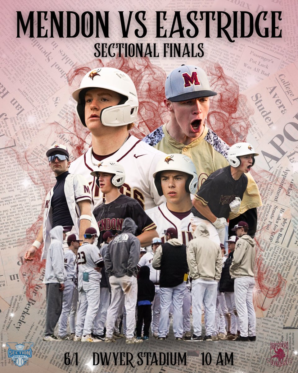 Pittsford Mendon Viking Baseball (@mendonvikinbase) on Twitter photo Championship GameDay!!!
Vikings Vs. Eastridge!
10:00am @ Dwyer Stadium!
Purchase Tickets: gofan.co/app/school/NYS…
<a href="/PCSDAthletics/">Pittsford Athletics</a> <a href="/PickinSplinters/">Paul Gotham</a> <a href="/PrimetimeBall_/">Primetime585⭕️</a> <a href="/gametime585/">thejmacshow</a> <a href="/jjDandC/">James A. Johnson</a> <a href="/baseballsectv/">Section V Baseball</a> Championship GameDay!!!
Vikings Vs. Eastridge!
10:00am @ Dwyer Stadium!
Purchase Tickets: gofan.co/app/school/NYS…
<a href="/PCSDAthletics/">Pittsford Athletics</a> <a href="/PickinSplinters/">Paul Gotham</a> <a href="/PrimetimeBall_/">Primetime585⭕️</a> <a href="/gametime585/">thejmacshow</a> <a href="/jjDandC/">James A. Johnson</a> <a href="/baseballsectv/">Section V Baseball</a>