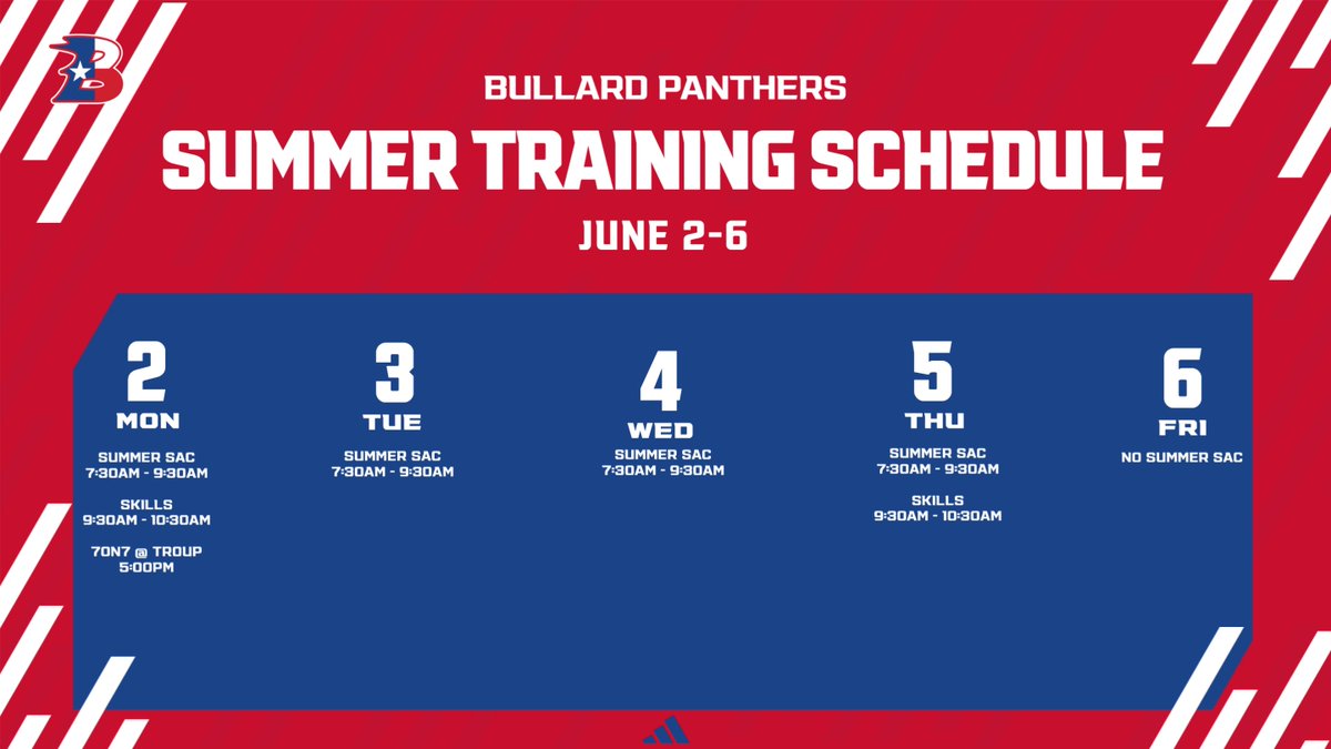 7th/8th/Freshman: Start at Panther Stadium
Soph/Jr/Sr: Start at the Weight Room
Sign in for Summer SAC by the QR codes in the lobby