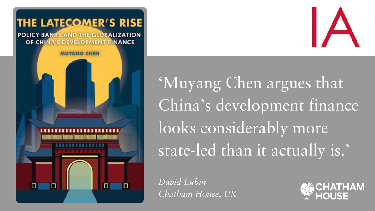 International Affairs (@iajournal_ch) on Twitter photo 📚 Book of the Week 📚
Muyang Chen (<a href="/PKU1898/">Peking University</a>)'s newest book explores the significance of market principles, as opposed to state control, in shaping China’s international engagement with emerging economies.
Read the review of ‘The latecomer’s rise’ here: 📚 Book of the Week 📚
Muyang Chen (<a href="/PKU1898/">Peking University</a>)'s newest book explores the significance of market principles, as opposed to state control, in shaping China’s international engagement with emerging economies.
Read the review of ‘The latecomer’s rise’ here: