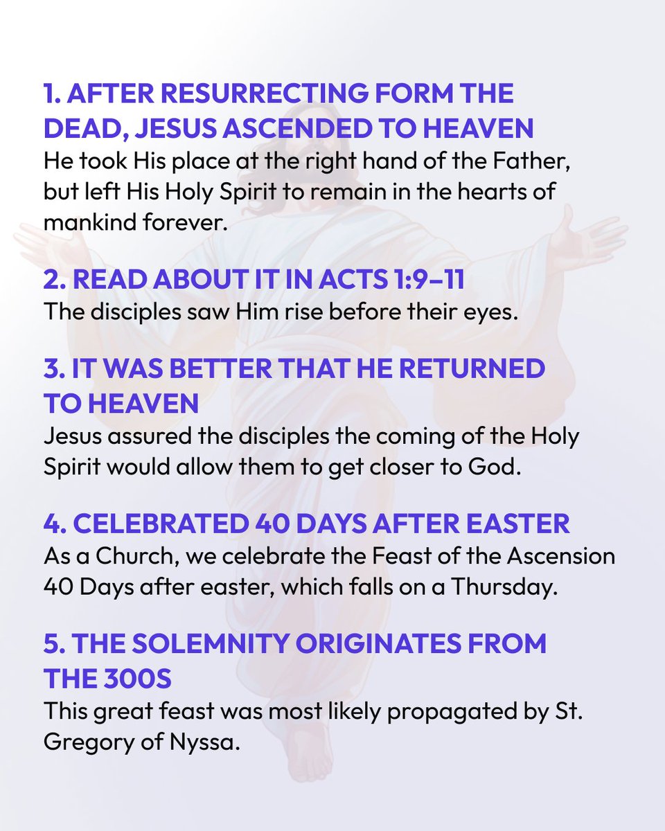 tabella_app's tweet image. 🕊️ Jesus didn’t just rise… He ascended to Heaven!

✨ The Ascension reminds us that our true home is with God in Heaven.

📖 Want to go deeper? Discover prayers, reflections, and Scripture on Tabella!

#TabellaApp #AscensionOfTheLord #CatholicFeast #Jesus #HolySpirit