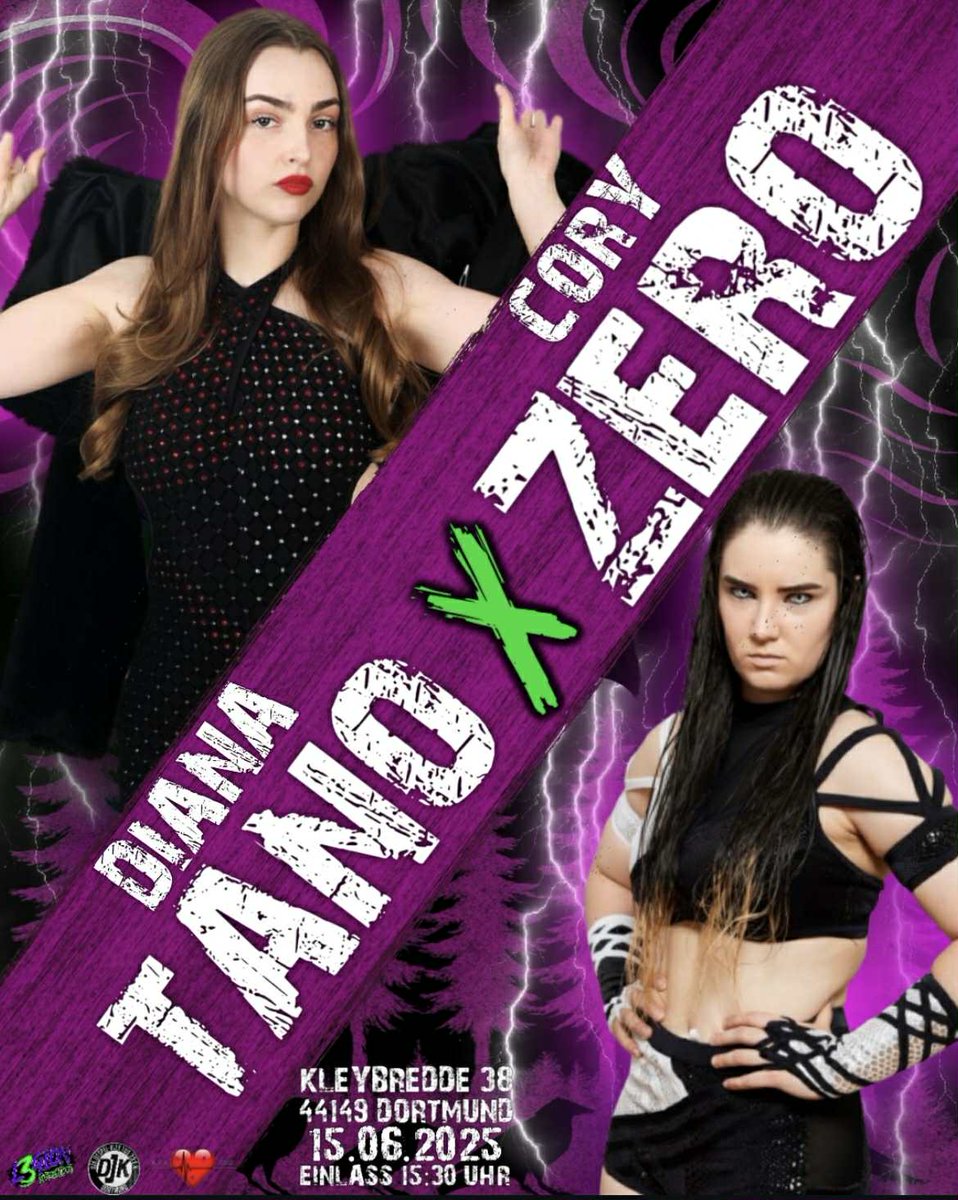 Légion Wrestling a annoncé un match qui aura lieu le 20 juin à Dortmund .

Cory Zero <a href="/Cory_ZERO/">ZERØ</a>  affrontera Diana Tano
