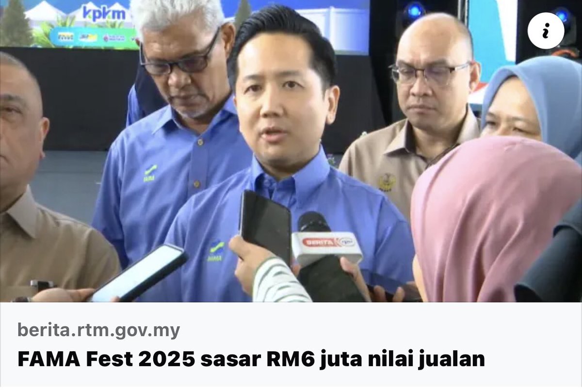 FAMA Fest 2025 sasar RM6 juta nilai jualan

GOPENG, 1 Jun-Kementerian Pertanian dan Keterjaminan Makanan (KPKM) melalui agensinya,Lembaga Pemasaran Pertanian Persekutuan (FAMA) menyasarkan nilai jualan sebanyak RM6 juta menerusi enam siri FAMA Fest 2025 yang akan dianjurkan di
