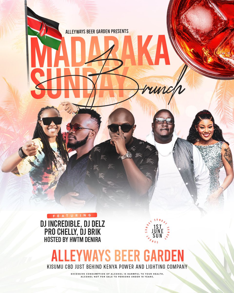 Delz_Ent_Sounds's tweet photo. Happy madaraka day🥳🥳tonight we doing it again pale Alleyways beer garden in a style🔥🔥🔥🔥to miss issa diss🔥🔥🔥🔥🔥kam kuja itubambe 🥳🥳
@djdelz254_dancehallqueen
@djbrikkenya
@pro_dj_chelly @djincredible
Hosted by @denira_dee 
#GodsSpeed 💯🙏🙏
#DelzEntertainmentSounds💥💥 https://t.co/iIJQtYFwJS