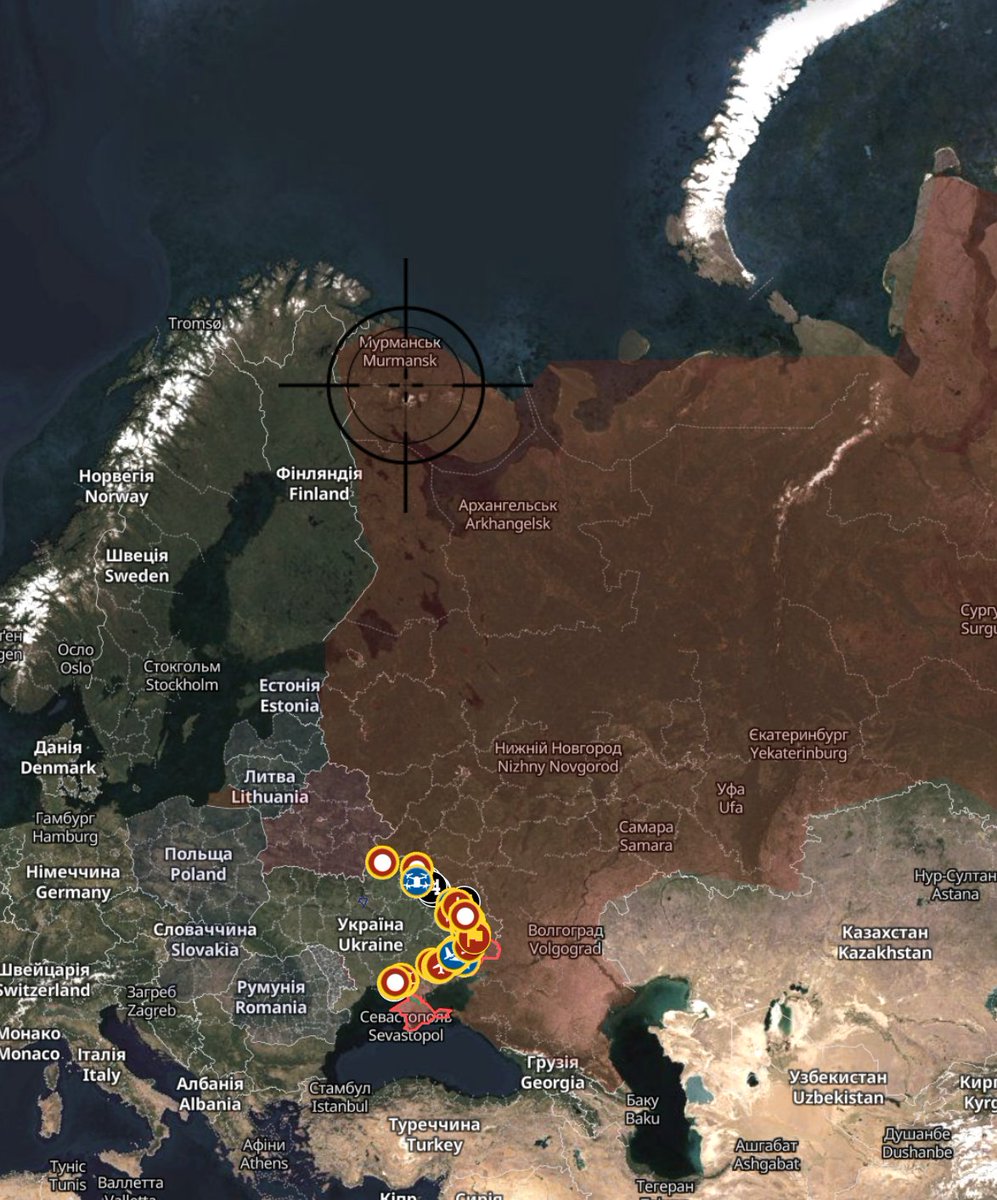68.1444168, 33.449137
at least 3-4 destroyed TU strategic bomber at Olenya air base 
<a href="/GeoConfirmed/">GeoConfirmed</a>