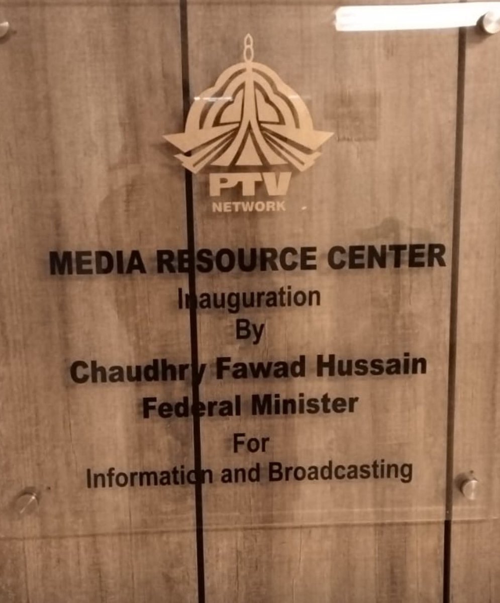 Ch Fawad Hussain (@fawadchaudhry) on Twitter photo I had the honour of inaugurating a conference room at PTV; however, following a change in government, the commemorative plaque was removed—apparently to appease the new leadership. Upon learning of this, Federal Minister for Information <a href="/TararAttaullah/">Attaullah Tarar</a> took immediate action to I had the honour of inaugurating a conference room at PTV; however, following a change in government, the commemorative plaque was removed—apparently to appease the new leadership. Upon learning of this, Federal Minister for Information <a href="/TararAttaullah/">Attaullah Tarar</a> took immediate action to