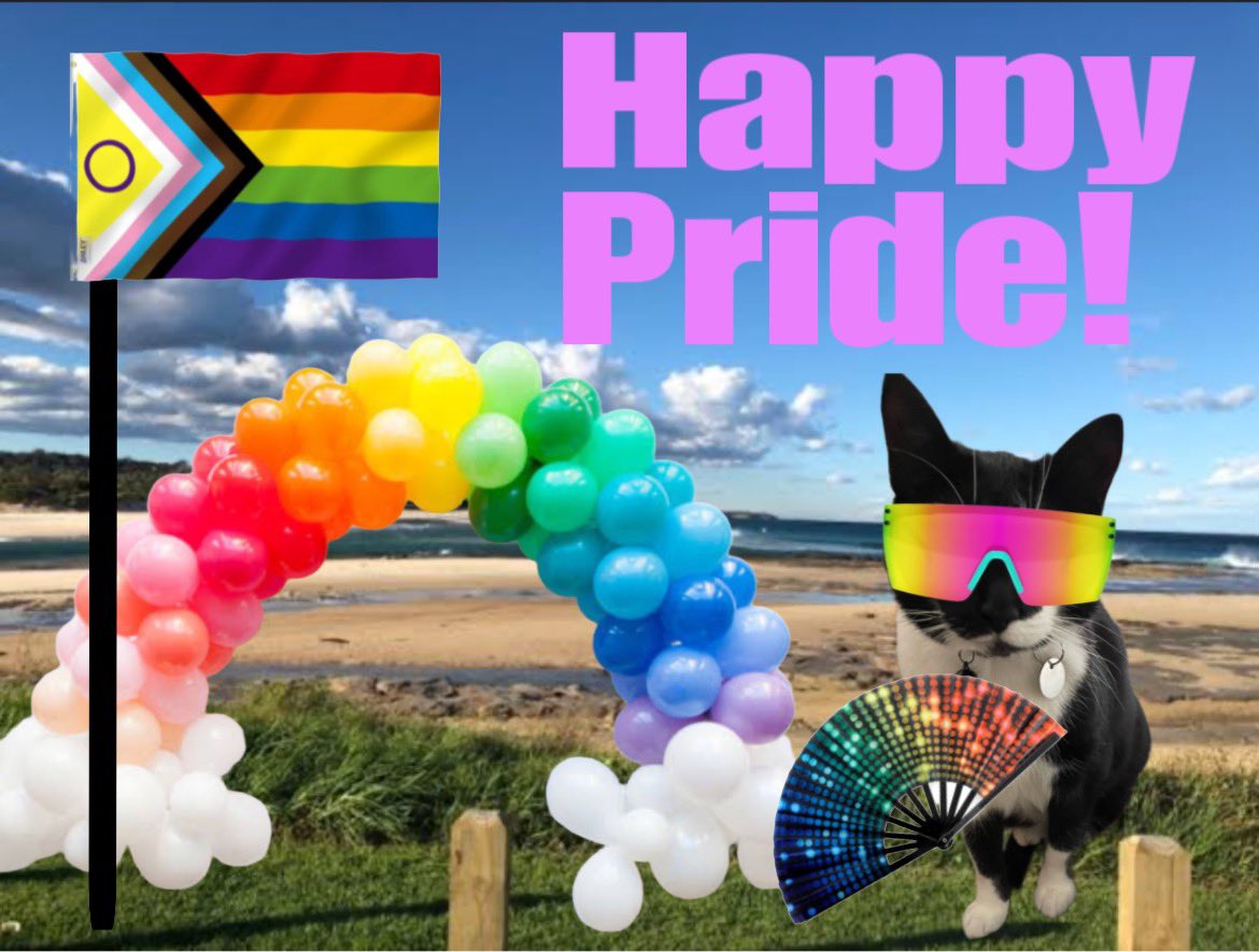 Happee monff of prides besties! Mes lubs yous all alphabetes peepole an suppports the yous alway…an doned yous finks wen mes growed up mes canna bes an drag queens? #PrideMonth  #CatsOnX #CatsOfX