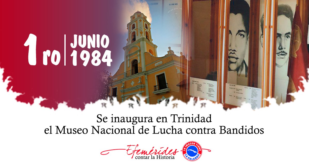 Jorge Madrigal (@jorgemadrigald) on Twitter photo 1ro. de junio de 1984: Es inaugurado el Museo Nacional de la Lucha Contra Bandidos (LCB), ubicado en Trinidad, Sancti Spíritus, #Cuba. #CubaViveEnSuHistoria <a href="/DeZurdaTeam_/">DeZurdaTeam 📳</a> <a href="/DeivyPrezMartn1/">Deivy Pérez Martín</a> <a href="/trocha1222/">Guerreros de la Trocha</a> <a href="/JHGcasanova/">julio Heriberto Gómez Casanova</a> <a href="/CubaEsCultura/">MinCult - Cuba</a> <a href="/CubaMined/">MINED</a> 1ro. de junio de 1984: Es inaugurado el Museo Nacional de la Lucha Contra Bandidos (LCB), ubicado en Trinidad, Sancti Spíritus, #Cuba. #CubaViveEnSuHistoria <a href="/DeZurdaTeam_/">DeZurdaTeam 📳</a> <a href="/DeivyPrezMartn1/">Deivy Pérez Martín</a> <a href="/trocha1222/">Guerreros de la Trocha</a> <a href="/JHGcasanova/">julio Heriberto Gómez Casanova</a> <a href="/CubaEsCultura/">MinCult - Cuba</a> <a href="/CubaMined/">MINED</a>