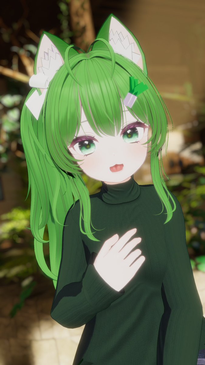 【名前】緑野ネギ(みどりのねぎ)
【好きな色】緑、白
【好きな食べ物】ネギ
【チャームポイント】ネギヘアピン、サイドテール
【特技】ガキんちょムーブ

めい☆すたーずのメンヘラグリーン💚ネギです！
色んな活動にチャレンジしていけたらと思ってます！
箱推しよろしくぅ！