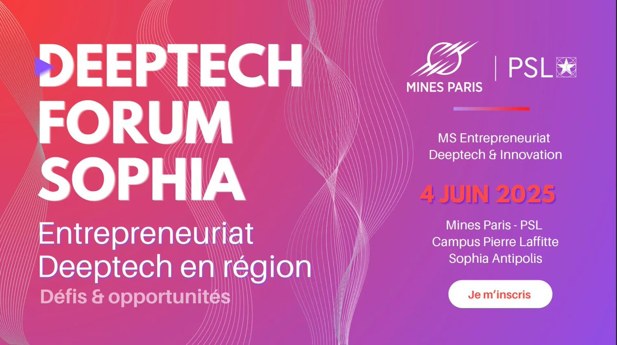 David Simplot (@davidsimplot) on Twitter photo Demain à 14h, ne manquez pas le Deeptech Forum Sophia au Campus Pierre Laffitte <a href="/Mines_Paris/">Mines Paris - PSL</a> <a href="/SophiaAntip0lis/">Sophia Antipolis</a>, un événement dédié à l’entrepreneuriat deeptech en région : défis, opportunités, témoignages, networking… risingsud.fr/actualites/nos… via <a href="/risingSUD/">risingSUD</a> #Deeptech #Innovation Demain à 14h, ne manquez pas le Deeptech Forum Sophia au Campus Pierre Laffitte <a href="/Mines_Paris/">Mines Paris - PSL</a> <a href="/SophiaAntip0lis/">Sophia Antipolis</a>, un événement dédié à l’entrepreneuriat deeptech en région : défis, opportunités, témoignages, networking… risingsud.fr/actualites/nos… via <a href="/risingSUD/">risingSUD</a> #Deeptech #Innovation