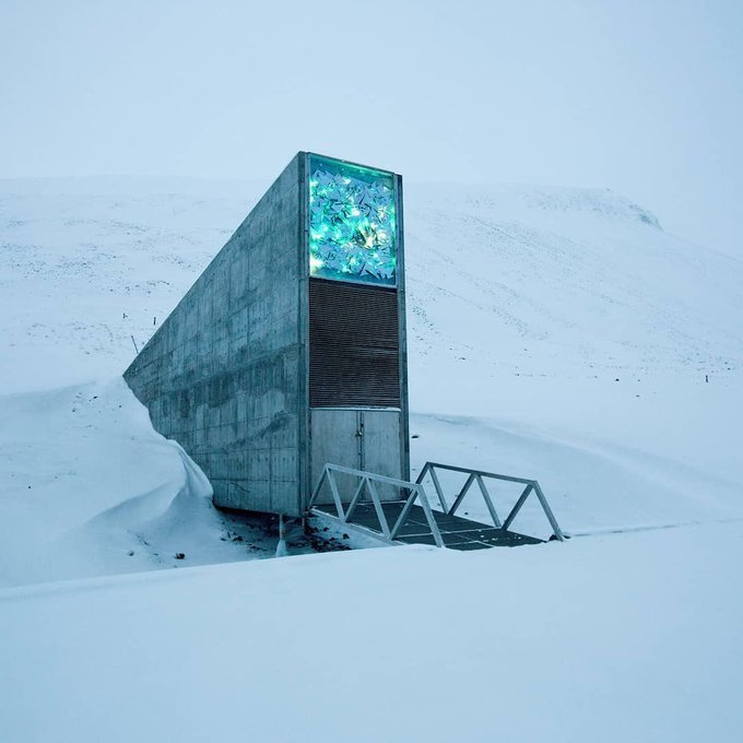 LealtadSabia's tweet image. 1. BÓVEDA MUNDIAL DE SEMILLAS DE SVALBARD, NORUEGA

El depósito mundial de semillas de Svalbard, en Noruega, a veces se denomina "el depósito del fin del mundo" y alberga 100 millones de semillas de todo el mundo. Está construido para resistir cualquier desastre natural y se…