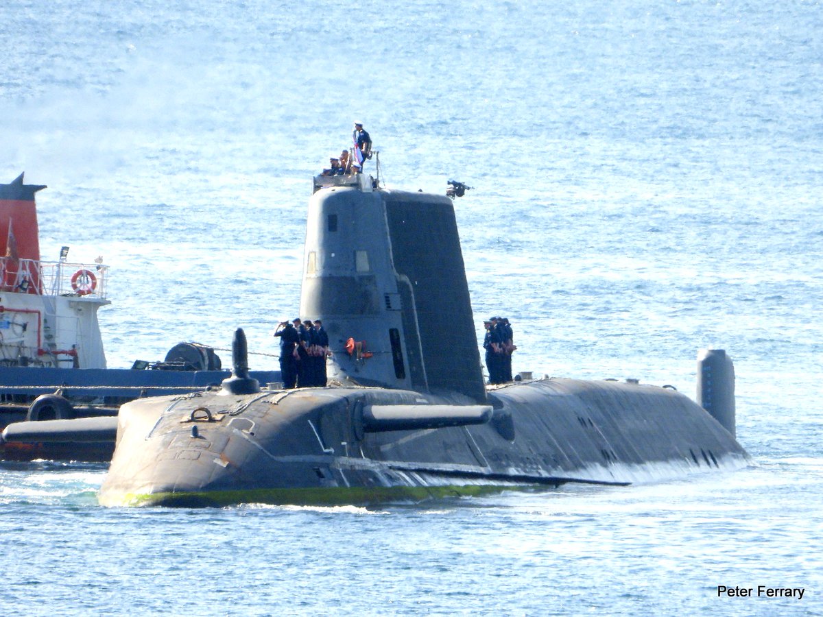 Peter Ferrary (@peterferrary) on Twitter photo Royal Navy Submarine 
HMS Astute S 119  🇬🇧
Arriving at Gibraltar May 31 2025 Royal Navy Submarine 
HMS Astute S 119  🇬🇧
Arriving at Gibraltar May 31 2025
