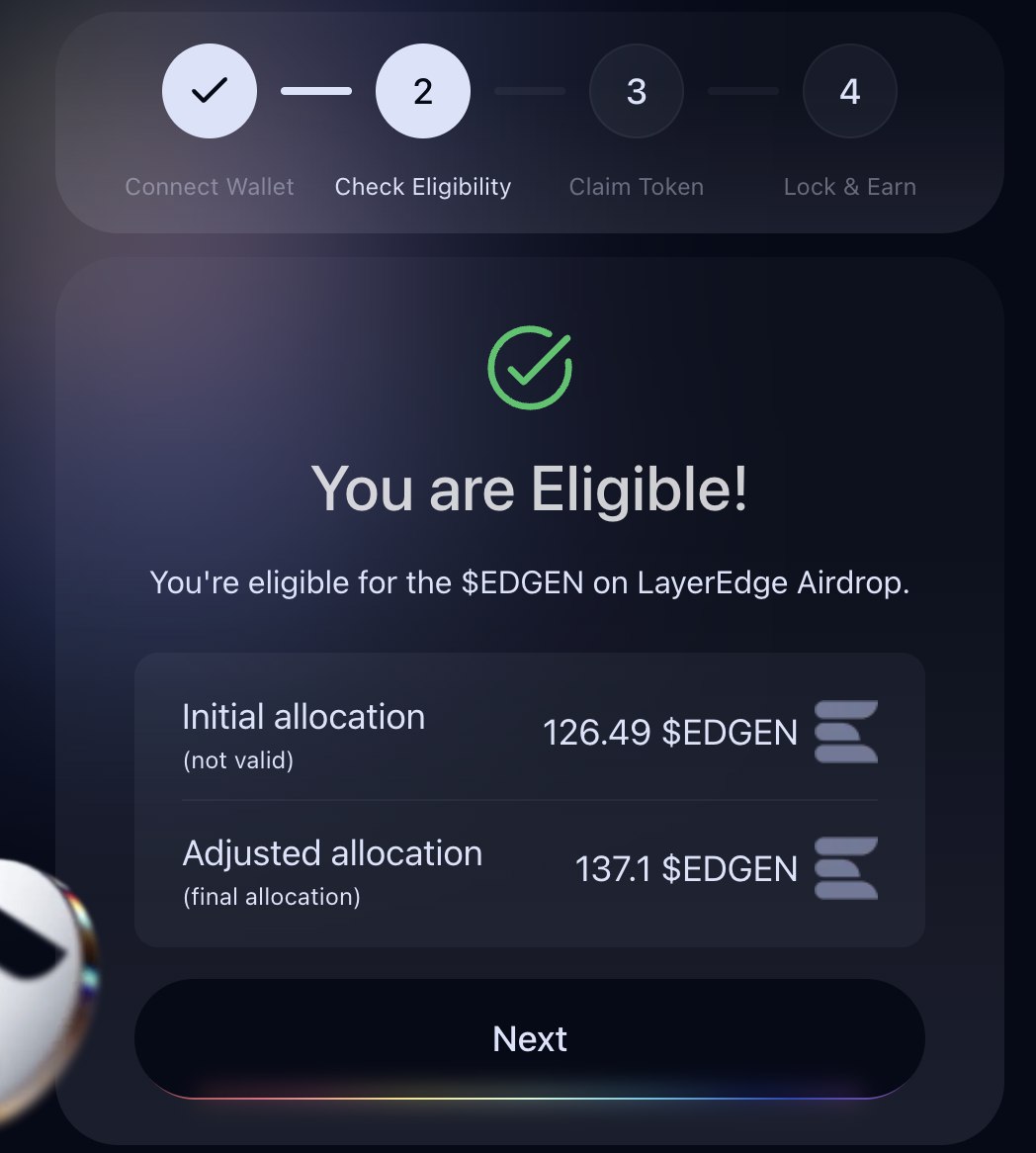 Checked here final allocation from <a href="/layeredge/">LayerEdge</a>  
+Additional $EDGEN from me💰

Give your predictions about price of $EDGEN in comments 👇

15% of allocation to right answer (deadline 24 hours)

<a href="/GiveRep/">GiveRep</a>