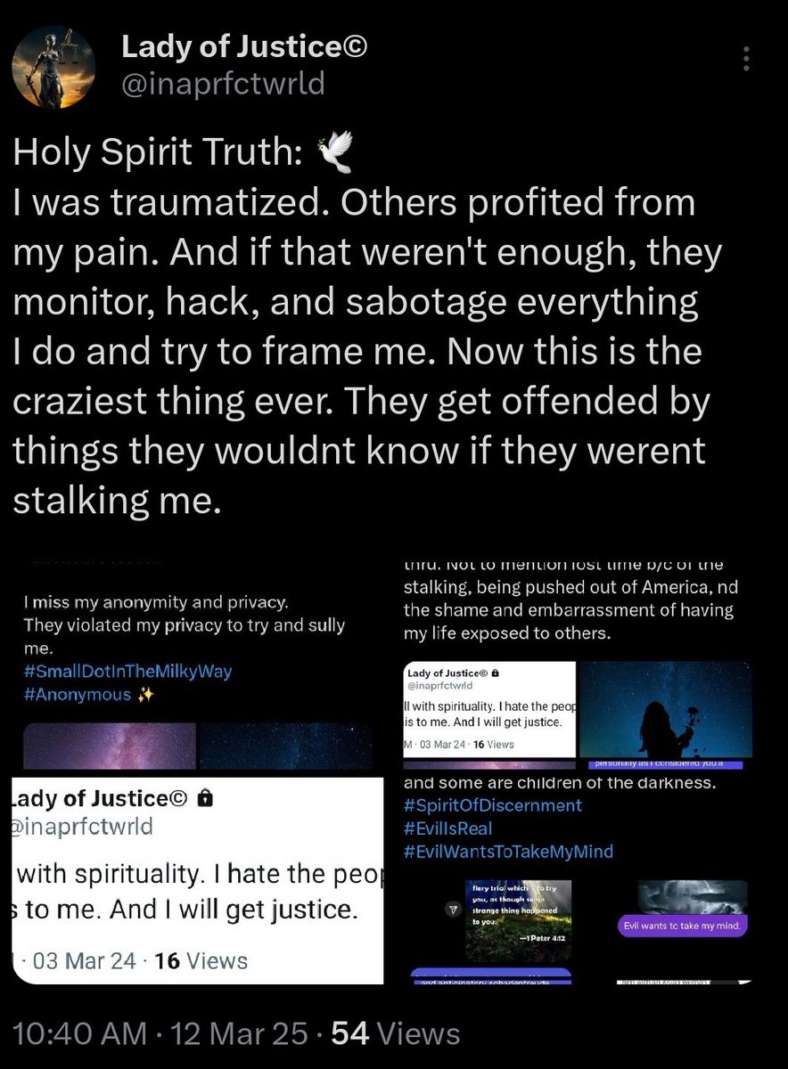 inaprfctwrld's tweet photo. Holy Spirit Truth: 🕊 
These people are really crazy.
A few days ago I went to a restaurant. In doing so, it was nothing personal outside me getting something for myself. But the orbiters/stalkers are trying to make it seem otherwise. That said, what I do is matter of factly. https://t.co/uA9ohkQbcM